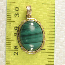 Load image into Gallery viewer, 14K Yellow Gold Green Malachite Pendant (12x16mm)