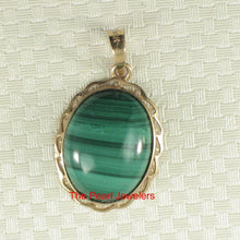 Load image into Gallery viewer, 14K Yellow Gold Green Malachite Pendant (12x16mm)