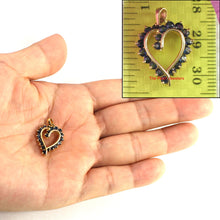 Load image into Gallery viewer, 14K Yellow Gold Heart Pendant with Blue Sapphires