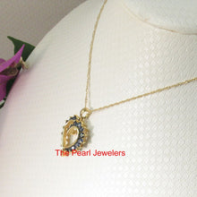 Load image into Gallery viewer, 14K Yellow Gold Heart Pendant with Blue Sapphires