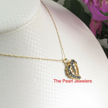 Load image into Gallery viewer, 14K Yellow Gold Heart Pendant with Blue Sapphires