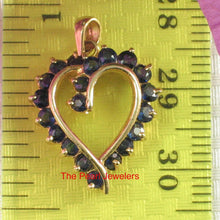 Load image into Gallery viewer, 14K Yellow Gold Heart Pendant with Blue Sapphires