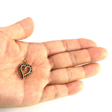 Load image into Gallery viewer, 14K Yellow Gold Heart Pendant with Blue Sapphires