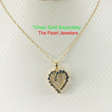 Load image into Gallery viewer, 14K Yellow Gold Heart Pendant with Blue Sapphires