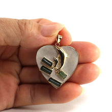 Load image into Gallery viewer, 14k-yellow-gold-heart-mother-pearl-emerald-pendant-2300353a