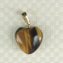 Load image into Gallery viewer, 14K Yellow Gold Heart Tiger Eye Pendant