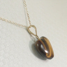 Load image into Gallery viewer, 14K Yellow Gold Heart Tiger Eye Pendant