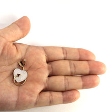 Load image into Gallery viewer, 14K Yellow Gold Love Arrow Heart Pendant with Ruby & Mother of Pearl