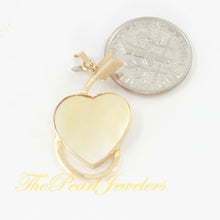 Load image into Gallery viewer, 14K Yellow Gold Love Arrow Heart Pendant with Ruby & Mother of Pearl