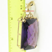 Load image into Gallery viewer, 14K Yellow Gold Faceted Octagon Amethyst Enhancer Pendant