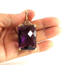 Load image into Gallery viewer, 14K Yellow Gold Faceted Octagon Amethyst Enhancer Pendant