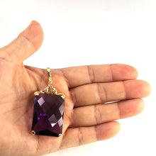 Load image into Gallery viewer, 14K Yellow Gold Faceted Octagon Amethyst Enhancer Pendant