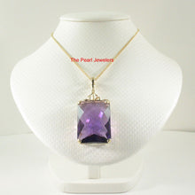 Load image into Gallery viewer, 14K Yellow Gold Faceted Octagon Amethyst Enhancer Pendant