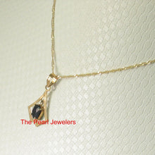 Load image into Gallery viewer, 14K Yellow Gold Oval Blue Sapphire Pendant
