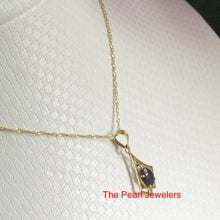 Load image into Gallery viewer, 14K Yellow Gold Oval Blue Sapphire Pendant