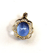 Load image into Gallery viewer, 14K Yellow Gold Oval Blue Topaz Pendant
