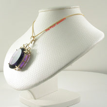 Load image into Gallery viewer, 14K Yellow Gold Oval Amethyst Enhancer Pendant