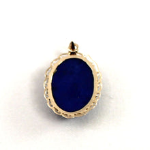 Load image into Gallery viewer, 14K Yellow Gold Oval Blue Lapis Pendant