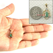 Load image into Gallery viewer, 14K Yellow Gold Pear Emerald & Diamond Pendant