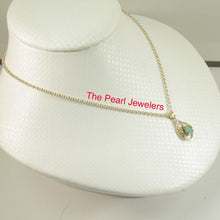 Load image into Gallery viewer, 14K Yellow Gold Pear Emerald & Diamond Pendant