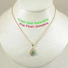 Load image into Gallery viewer, 14K Yellow Gold Pear Emerald & Diamond Pendant
