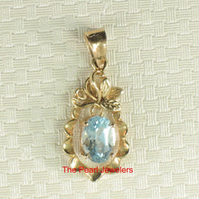 Load image into Gallery viewer, 14K Yellow Gold Pineapple Blue Topaz Pendant