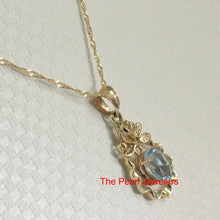 Load image into Gallery viewer, 14K Yellow Gold Pineapple Blue Topaz Pendant