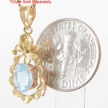 Load image into Gallery viewer, 14K Yellow Gold Pineapple Blue Topaz Pendant