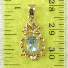 Load image into Gallery viewer, 14K Yellow Gold Pineapple Blue Topaz Pendant