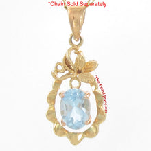 Load image into Gallery viewer, 14K Yellow Gold Pineapple Blue Topaz Pendant