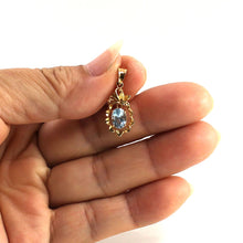 Load image into Gallery viewer, 14K Yellow Gold Pineapple Blue Topaz Pendant