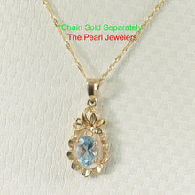 Load image into Gallery viewer, 14K Yellow Gold Pineapple Blue Topaz Pendant