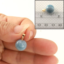 Load image into Gallery viewer, 14K Yellow Gold Round Aquamarine Pendant (12mm)