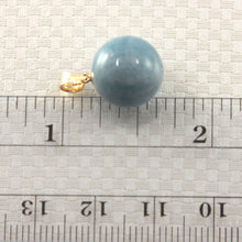 Load image into Gallery viewer, 14K Yellow Gold Round Aquamarine Pendant (12mm)