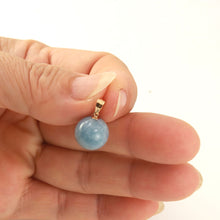 Load image into Gallery viewer, 14K Yellow Gold Round Aquamarine Pendant (12mm)