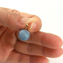 Load image into Gallery viewer, 14K Yellow Gold Round Aquamarine Pendant (14.5mm)