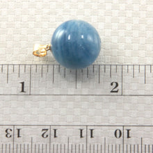 Load image into Gallery viewer, 14K Yellow Gold Round Aquamarine Pendant (14mm)