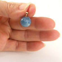 Load image into Gallery viewer, 14K Yellow Gold Round Aquamarine Pendant (14mm)