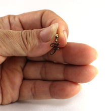 Load image into Gallery viewer, 14K Yellow Gold Script Initial F Pendant Charm