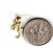 Load image into Gallery viewer, 14K Yellow Gold Script Initial F Pendant Charm