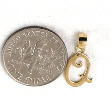 Load image into Gallery viewer, 14K Yellow Gold Script Initial Q Pendant Charm