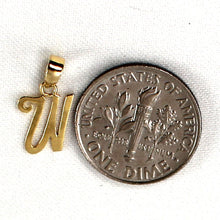 Load image into Gallery viewer, 14K Yellow Gold Script Initial W Pendant Charm