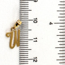 Load image into Gallery viewer, 14K Yellow Gold Script Initial W Pendant Charm