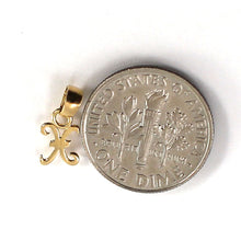 Load image into Gallery viewer, 14K Yellow Gold Script Initial X Pendant Charm