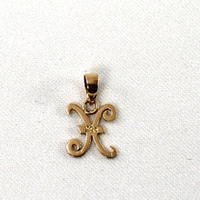 Load image into Gallery viewer, 14K Yellow Gold Script Initial X Pendant Charm