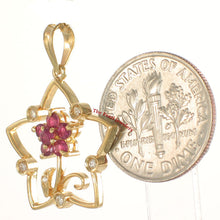 Load image into Gallery viewer, 14K Yellow Gold Star Ruby & Diamond Pendant