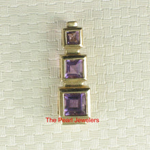 Load image into Gallery viewer, 14K Yellow Gold Three-Stone Amethyst Pendant