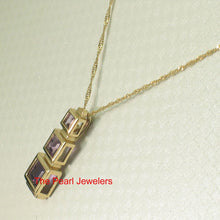 Load image into Gallery viewer, 14K Yellow Gold Three-Stone Amethyst Pendant