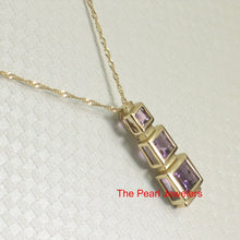Load image into Gallery viewer, 14K Yellow Gold Three-Stone Amethyst Pendant