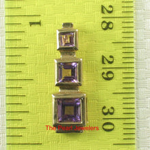 Load image into Gallery viewer, 14K Yellow Gold Three-Stone Amethyst Pendant